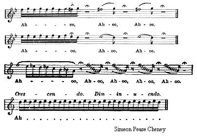 Calls of the Screech Owl Screech owl songs transcribed to sheet music by Simeon Pease Cheney