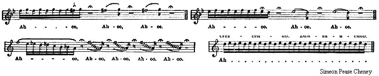 Songs of the Screech Owl Screech owl songs transcribed to sheet music by Simeon Pease Cheney