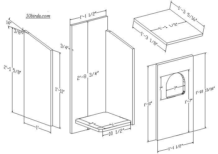 Birdhouse plans and dimensions for barred owls.