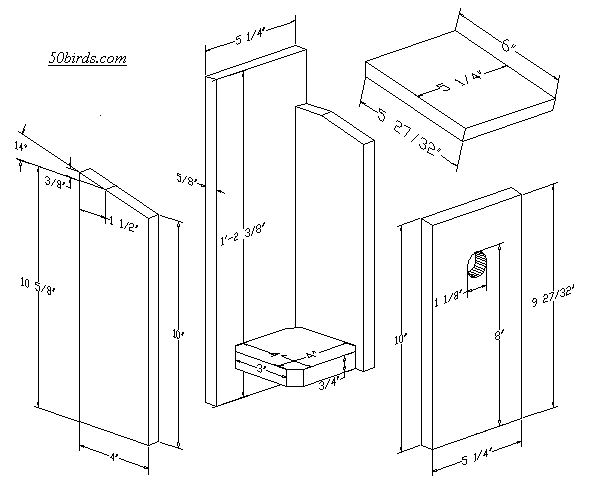 Print or view birdhouse plans for chestnut-backed and Siberian chickadees and brown-headed and pygmy nuthatches