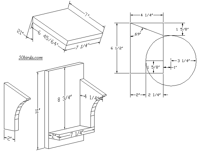 Select to view or print complete shelter plans of phoebe and swallow mud nests.