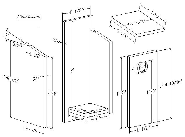 Select to view/print Owl-Woodpecker birdhouse Plans