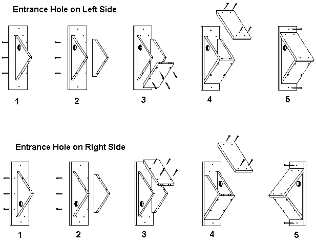 Assembly Birdhouse assembly drawings.
