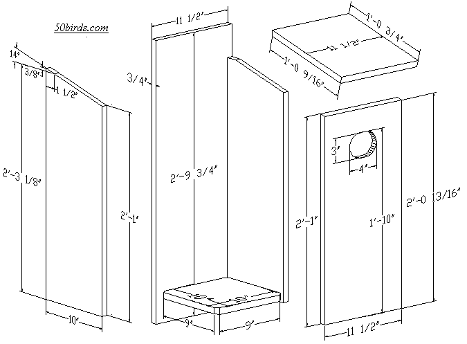 View and print wood duck house plans.