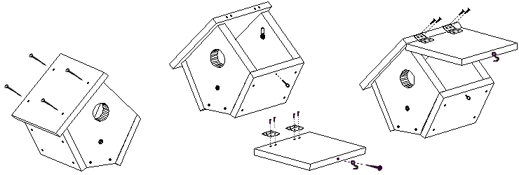 How to Build the Wren Chickadee Birdhouse Assembly 2