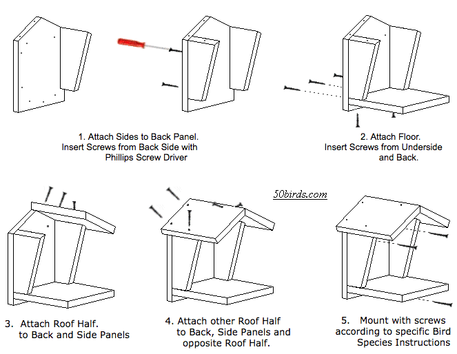 Mourning dove platform assembly illustrations.