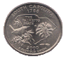 US Quarter with the South Carolina State Bird, Carolina Wren