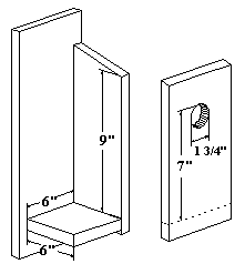 Great Crested Flycatcher Nest Box Wire diagram with great crested flycatcher birdhouse species dimensions.
